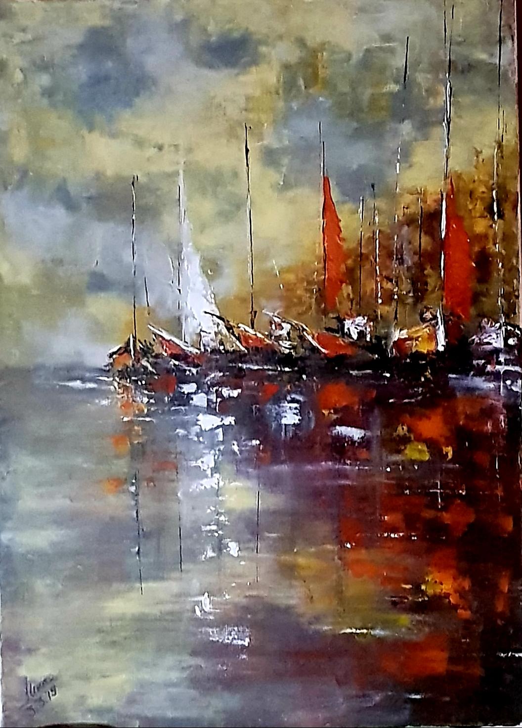 ArteDiAlina.com painting: Reflections of Red